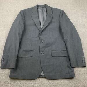Saddlebred Blazer Men 40R Gray‎ Motion Stretch 2 Button Lined Suit Jacket Poly